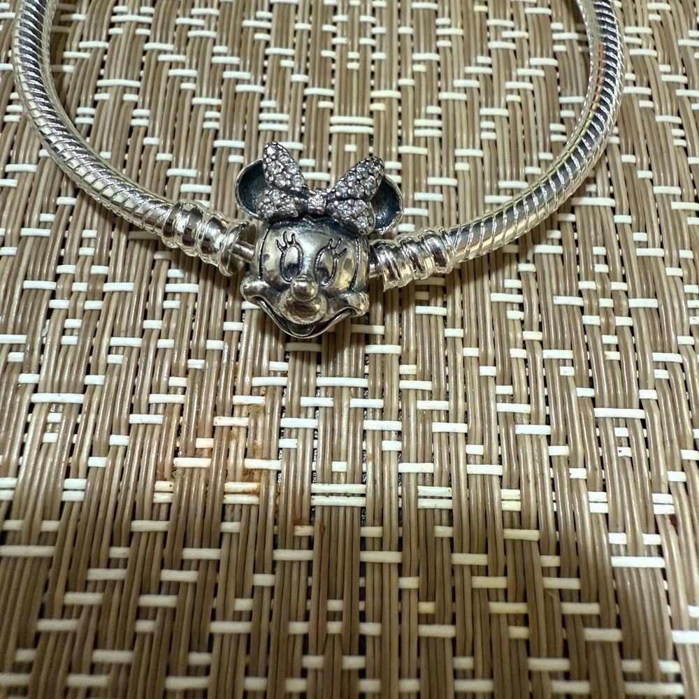Disney Silver Bracelet with Minnie Mouse Charm - Picture 2 of 5